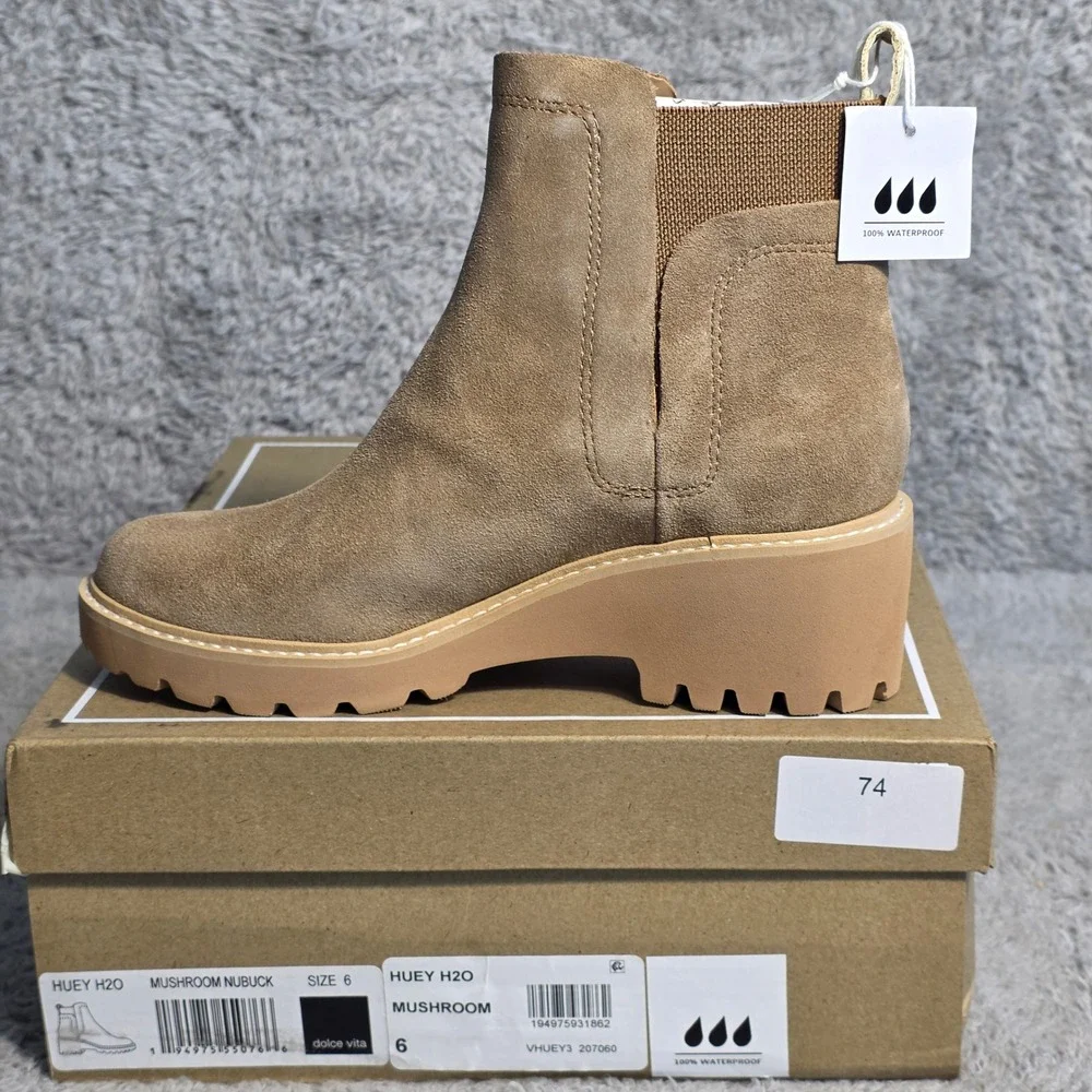 Dolce Vita Huey H2O Waterproof Nubuck Leather Chelsea‎ Boots Size 6